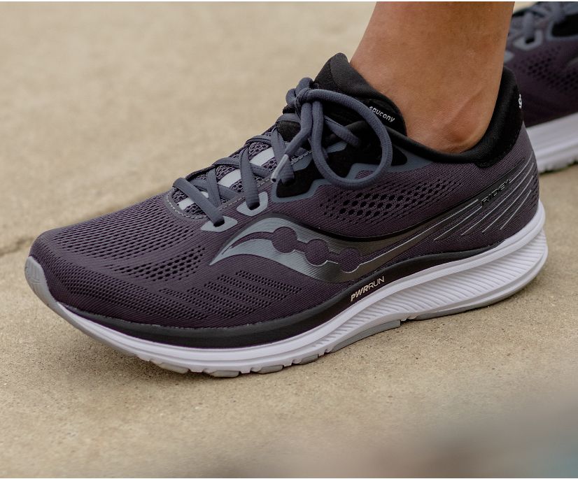 Női Saucony Ride 14 Széles Cipő Futócipő Szürke Fekete | HU 221UZG